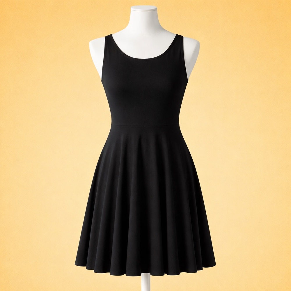Cynthia Rowley Small Sleeveless Swing Skirt Black Dress